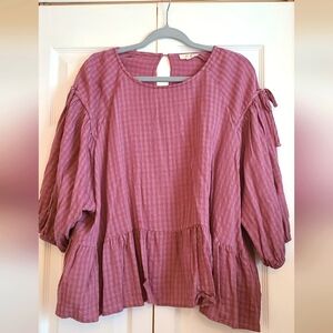Easel Mauve Textured Blouse